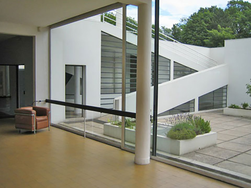 villa savoye livingroom towards interior