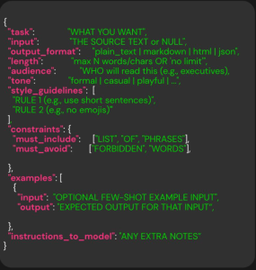 پرامپت‌نویسی به سبک JSON (JSON Prompting)